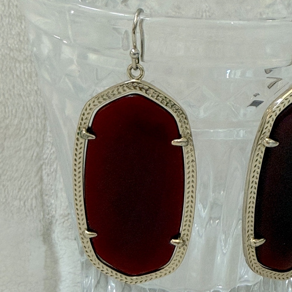 Kendra Scott Danielle Deep Red Statement Drop Ear… - image 2